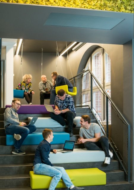 Team working in modern office space